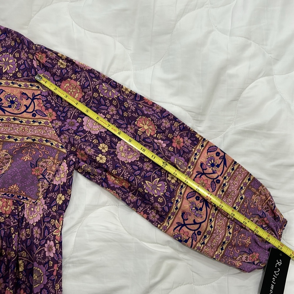 Loose Fitting Floral Boho Style Rayon Dress NWT - Picture 9 of 12